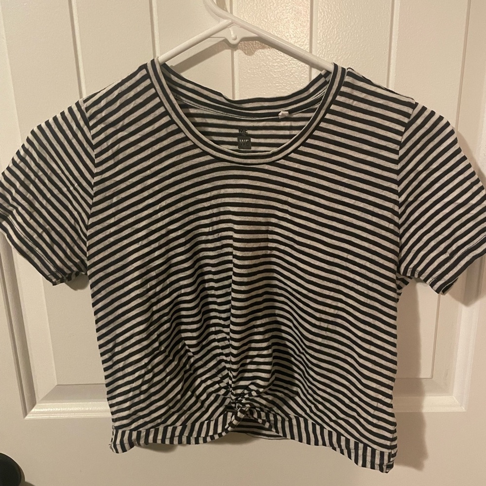Striped Cropped Twist Baby Tee